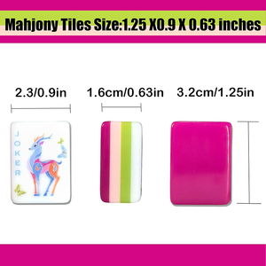 Coffret Cadeau Mahjong Américain Portable Rose Rouge Premium 160 Tuiles Sacs de Rangement de Haute Qualité Dés en Acrylique <span class=keywords><strong>Poker</strong></span> 4 Joueurs Écologique - Product Image 4