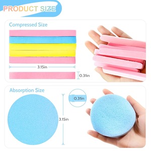 Compressed Facial Cleansing Sponge Skin Care Facial Sponge Natural Cellulose Face Sponge for Lady for Daily Cleansing - Product Image 5