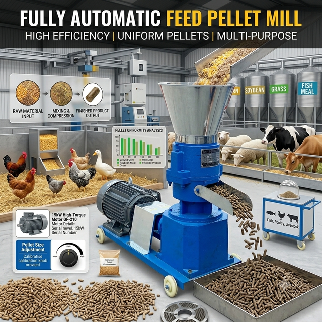Large Pellet Press Farm Chicken and Duck Pellet Machine 160 Type Feed Granulator