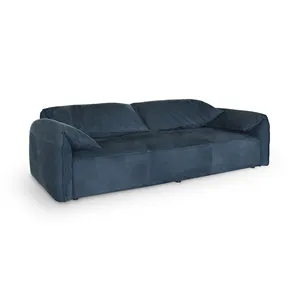 В итальянском стиле класса люкс в минималистском стиле высокого качества 3 местный современный диван для гостиной из натуральной кожи нубука с кожаной поверхностью