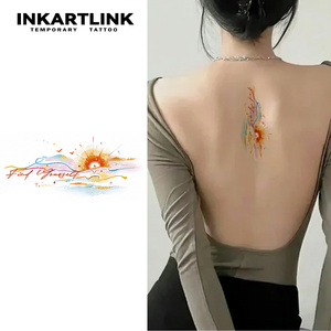 Tatuajes Temporales Ecológicos con Diseño de Amanecer y Atardecer, Aspecto Realista y Duradero, con Logotipo Personalizado, para la Espalda y los Brazos - Product Image 2