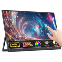 Moniteur tactile portable Eimio 21,5 pouces IPS, tactile capacitif 10 points, branchement à un seul câble, plug-and-play, deuxième écran externe pour ordinateur portable et téléphone, OEM
