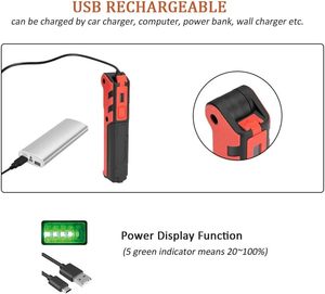 Lampe de travail COB LED d'inspection, Détecteur de tourmaline, Tunnel d'air, Détecteur de dioxyde de carbone WADE-JS090, Rechargeable - Product Image 5
