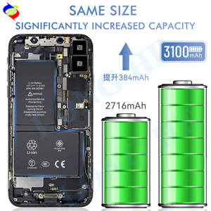Batteries OEM haute capacité pour téléphones mobiles <span class=keywords><strong>iPhone</strong></span> 6S 6 7 8 Plus 15 16 X XR XS 11 12 13 14 Pro Max 15 Pro 15 Pro Max - Product Image 2