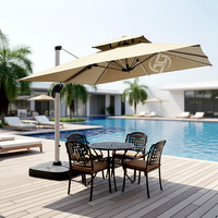 Parasol solaire robuste résistant au vent et à l'eau pour patio, mobilier de jardin extérieur, logo imprimé, parasol cantilever pour plage et hôtel
