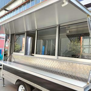 Grand chariot de restauration rapide mobile en acier inoxydable pour la cuisine en aluminium Remorques Shawarma Food Truck avec cuisine complète sur roues à vendre - Product Image 3