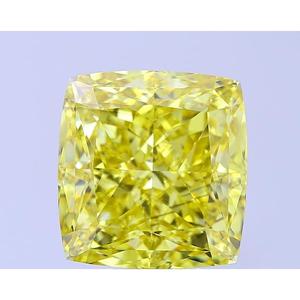 Diamant de laboratoire jaune vif fantaisie de 13,33 carats VVS2, taille coussin VS2, diamant non monté pour bijoux fins de créateur - Product Image 1