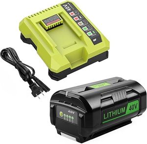 Energup 6000mAh pengganti Ryobi 40V baterai dan pengisi daya untuk baterai Lithium OP4026 OP40601 OP4030 dengan OP401 Ryobi 40V pengisi daya - Product Image 1