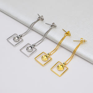 Boucles d'oreilles en argent S925, grande goutte d'eau, tendance, perle baroque, support creux, accessoire irrégulier DIY, 5547 - Product Image 1