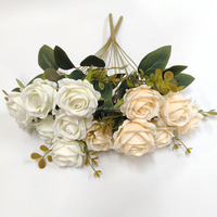 Bouquets de roses artificielles en soie pour décoration de mariage Bouquet de roses à 7 têtes Fleurs florales pour décoration de mariage