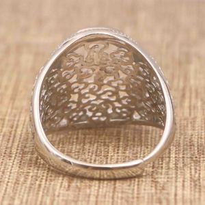 Sterling Silver 13*18/14*17/18*23/18*25mm Semi Mount Man <strong>Ring</strong> <strong>Blank</strong> Bezel Setting S925 Base Without Center Stone for DIY Inlay - Product Image 6