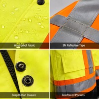 Giacca da Lavoro Riflettente Alta Visibilità Impermeabile ANSI Classe 3 di Glory