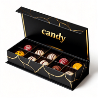Caja de Papel Rígido con Separadores para Regalos, Dulces, Chocolates y Alimentos, Plegable, Magnética, Reciclable, con Impresión Personalizada del Logotipo de la Marca
