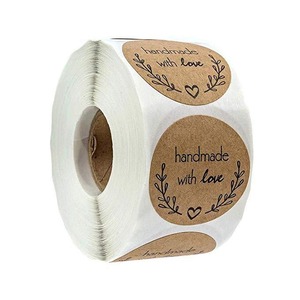 Rotolo di Etichette Adesive in Carta Kraft Naturale, Adesivi Marroni <span class=keywords><strong>per</strong></span> Imballaggio Alimentare, Etichette Fai-da-Te e <span class=keywords><strong>per</strong></span> Spedizioni - Product Image 2