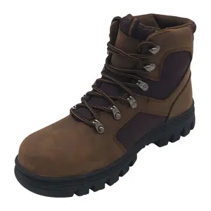 Großhandel Gummi Männer Echt leder Winter Steel Toe Knöchel Klettern Wandern Sicherheit Arbeits stiefel