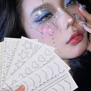 Adesivi autoadesivi con 5 fogli con strass a forma di cuore e stella con 5 fogli - Product Image 4