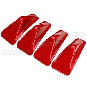 ดิฟฟิวเซอร์กันชนหลังรถยนต์แบบคาร์บอนไฟเบอร์สีแดง 4 ชิ้น พร้อมครีบฉลามสำหรับ Subaru STI WRX 2015-2021 สปอยเลอร์กันชนหลัง - Product Image 3