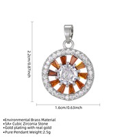 Elegante Collar con Colgante de Girasol con Incrustaciones de Circonitas Cúbicas, Disco Redondo de Aleación Plateada, Joyería de Moda para Uso Diario para Mujer
