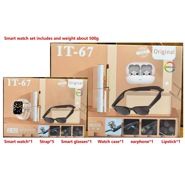 ZongX IT67 2.02Big Screen Smartwatch Accessories Set Earbuds Smart Sunglasses Bands ultra 3 Smart Watch for Men Women
