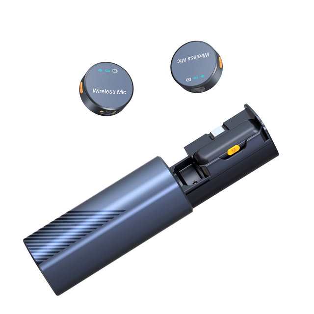 Wireless Lavalier Omnidirectional Microphone Mini Collar Microfono Cravate Sans Fil for Smartphone TikTok and Vlog Shooting