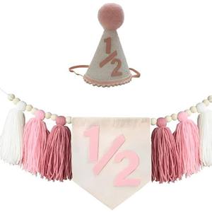 Ensemble de couronne, chapeau et drapeau pour le 1er <span class=keywords><strong>anniversaire</strong></span> de bébé, fille ou garçon, bannière joyeux <span class=keywords><strong>anniversaire</strong></span>, photographie, décoration de gâteau pour bébé, décorations de fête - Product Image 4