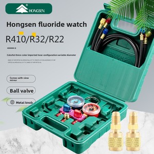 Conjunto de Manômetros Duplos de Diafragma Tipo Militar Hongsen M02 R410A/R32 para Ar Condicionado, Medidores de Pressão de Refrigerante 0-800psi, Ferramenta de Enchimento - Product Image 3