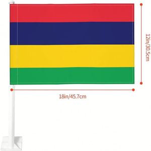 Vente chaude Polyester mauricien <span class=keywords><strong>voiture</strong></span> fenêtre Clip drapeau Auto décoration Double point qualité supérieure - Product Image 4
