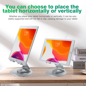 Aluminum Alloy <b>Tablet</b> PC <b>Stand</b> Adjustable 360 Degree Desktop Rotating Holder for Phone and <b>Tablet</b> - Product Image 5