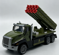 Camion lance-roquettes militaire 4CH semi-alliage multi-tubes avec éclairage LED, véhicule de combat de simulation, jouet