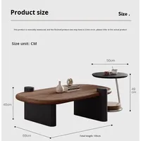 Table basse en bois massif de style vintage, salon, petit appartement, sensation haut de gamme, nouvelle table basse ovale au design moderne 2025