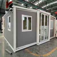 Maison conteneur extensible et respirante, pliable, portable, mobile, logement temporaire, espace modulaire moderne, supermarché