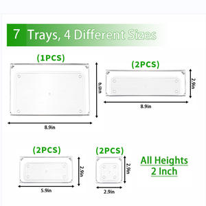 ชุดอุปกรณ์จัดระเบียบลิ้นชัก7/25ชิ้นอุปกรณ์จัดระเบียบเครื่องสำอางบนโต๊ะในห้องครัวห้องน้ำ - Product Image 6