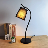 Lampe de table moderne E14/E26/E27 Socket LED en tissu avec interrupteur marche/arrêt noir pour application intérieure par alimentation électrique