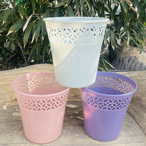 Hollow <b>Plastic</b> Waste Bin 10L Cylindrical Indoor Outdoor Use Open Design For Home Office <b>Kitchen</b> Bathroom - Product Image 1