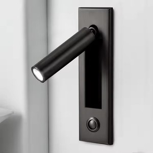 Lampe murale de chevet moderne de style nordique, corps métallique, pour chambre à coucher, lecture, éclairage encastré orientable avec interrupteur - Product Image 1