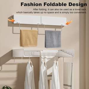 Tendedero de Ropa Plegable Vertical de Metal para Exteriores, Colgador de Pared para Almacenamiento, Diseños que Ahorran Espacio para Guardar Ropa de Niños - Product Image 4
