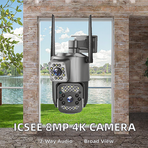 Caméra IP réseau 2K 12MP CMOS à double objectif, intérieur/extérieur, IP66, grand angle, WIFI, PTZ, suivi automatique IA, vision nocturne, audio bidirectionnel - Product Image 3