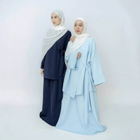 Ensemble de prière musulmane modeste pour l'Aïd, robe ample décontractée unie à manches longues, vêtements islamiques tendance pour femmes, ensemble 2 pièces