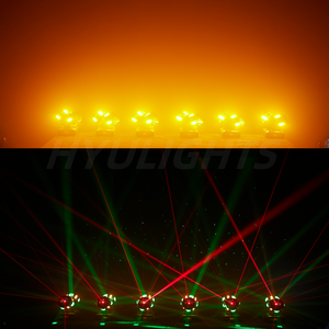 2 Armen Roterende cabeza móvil <span class=keywords><strong>Disco</strong></span> Party DMX luz 8LED RGBW haz láser estroboscópico Kralen colgante efecto de podio para iluminación de escenario - Product Image 3