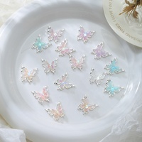 Accessoires pour ongles en alliage Papillon Coloré Paso Sico, Strass Scintillants Double Couche 3D Creux, Décoration d'Ongles Luxe Léger