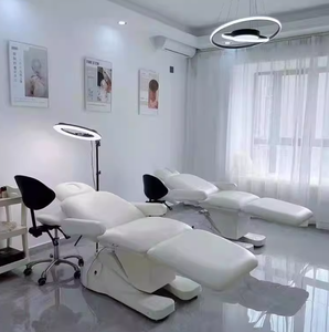 Lit de soin électrique rose réglable de haute qualité, design européen, appui-tête fixe, 3 moteurs, pliable, en métal, pour spa, salon de beauté, hôpital - Product Image 4