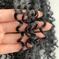 Lot de 9 mèches de cheveux synthétiques bouclés crépus en fibres organiques résistantes à la chaleur, extensions capillaires en tissage de protéines bio