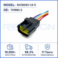 Commander RH70816Y-1.8-11 174984-2 Connecteur Auto Mâle Étanche à 6 Broches avec Câble Pigtail pour Moto, Bateau, VTT