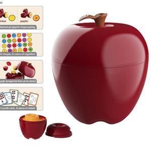 Jeu de puzzle de correspondance de forme Montessori couleur illumination cognitive début éducatif Apple correspondant jouets de stockage - Product Image 2