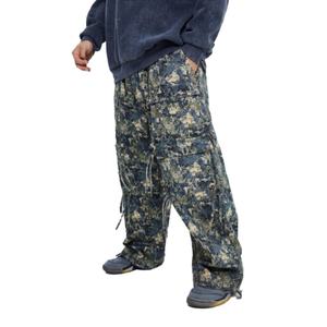 Pantalon de travail camouflage décontracté à taille élastique et coupe large, personnalisable avec logo, prix de gros - Product Image 1