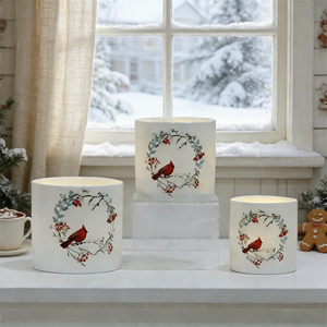 Set Decorativo Luminoso in Ceramica con Villaggio Stellato e Pupazzo di Neve (Design Invernale Luminoso) - Decorazione Natalizia da Tavolo e Accento Vintage - Product Image 3