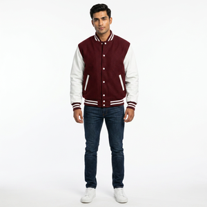 Wholesale Blank Varsity <b>Baseball</b> <b>Jackets</b> <b>Men's</b> Varsity College <b>Jacket</b> <b>for</b> <b>Men</b> Custom Logo Plain Letterman Style - Product Image 1