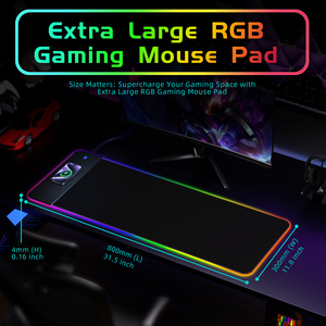 RGB Chuột chơi game pad không dây sạc lớn LED Chuột <span class=keywords><strong>Mat</strong></span> với 14 chế độ chiếu sáng XXL chuột Pad Ergonomic máy tính bàn-Pad - Product Image 2