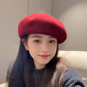 Béret classique en laine française, casquette <span class=keywords><strong>de</strong></span> peintre en cachemire tricotée confortable pour femme, idéal pour les cadeaux d'entreprise et les événements - Product Image 3