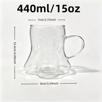 Mug en verre borosilicate haute résistance Aikeyi 430 ml, design contemporain, résistant à la chaleur, passe au micro-ondes et au lave-vaisselle, transparent, cadeaux d'affaires